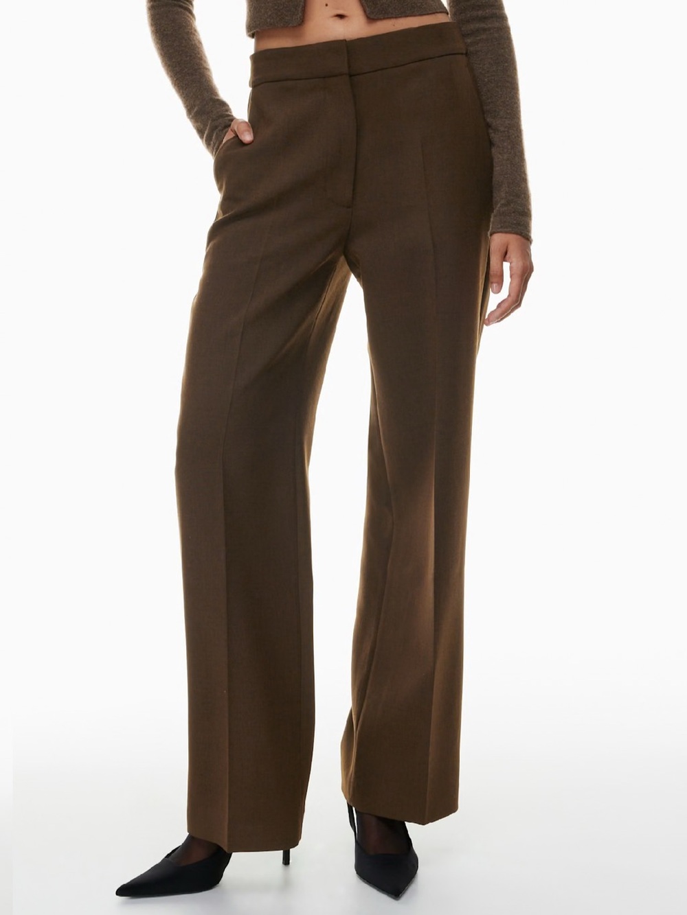 Wilfred Chocolate Brown Wide-Leg Trousers